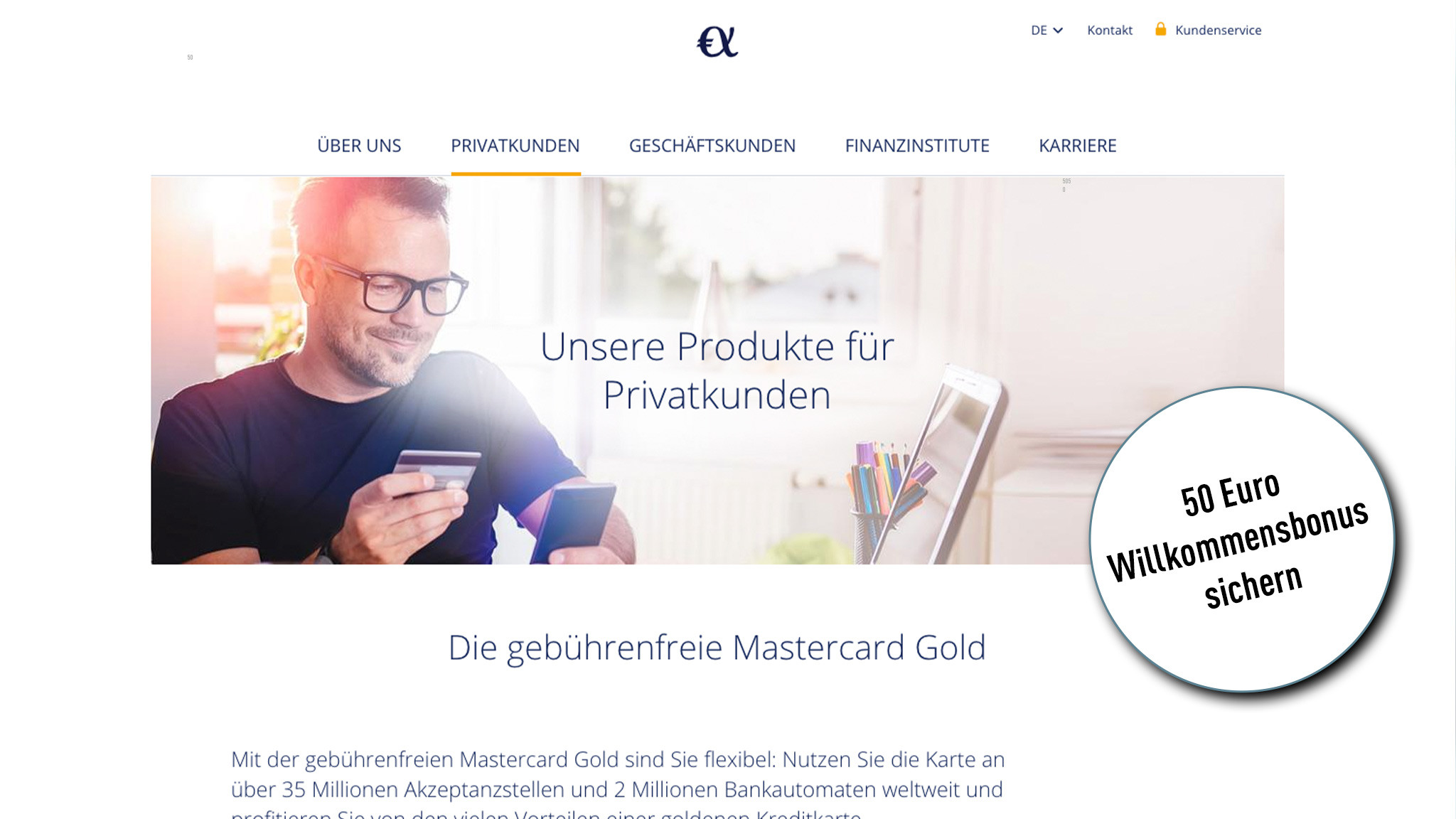 Mastercard Gold Kreditkarte: 50 Euro Bonus bei Advanzia ...