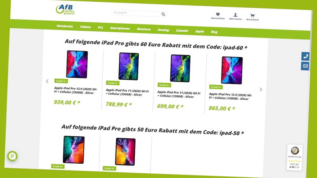 Exklusiver Spar-Deal im AfB Shop für Apple iPads