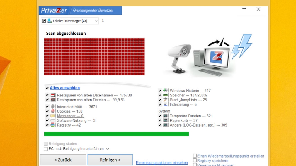 Clean Windows: Free up memory with PrivaZer – improve privacy