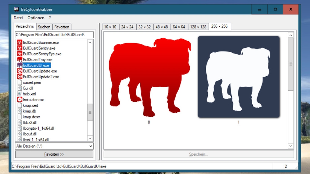 Aus EXE Icon extrahieren: So geht es mit BecyIconGrabber – die wichtigsten Schritte Im Beispiel extrahiert BecyIconGrabber eine PNG-Datei des BullGuard-Security-Suiten-Logos. Aus EXE Icon extrahieren: So geht es mit BecyIconGrabber – die wichtigsten Schritte Im Beispiel extrahiert BecyIconGrabber eine PNG-Datei des BullGuard-Security-Suiten-Logos.