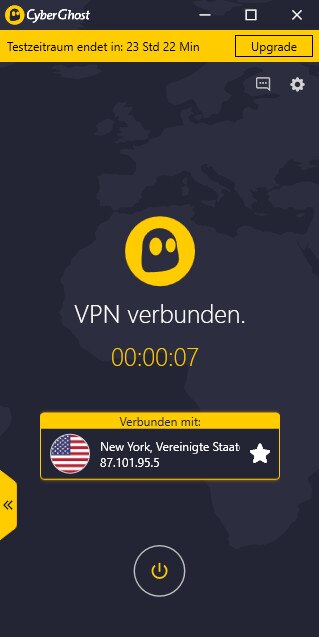 Screenshot aus CyberGhost VPN 