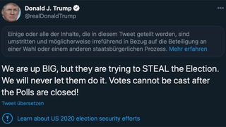 Tweet von Donald Trump zur US-Wahl auf Twitter