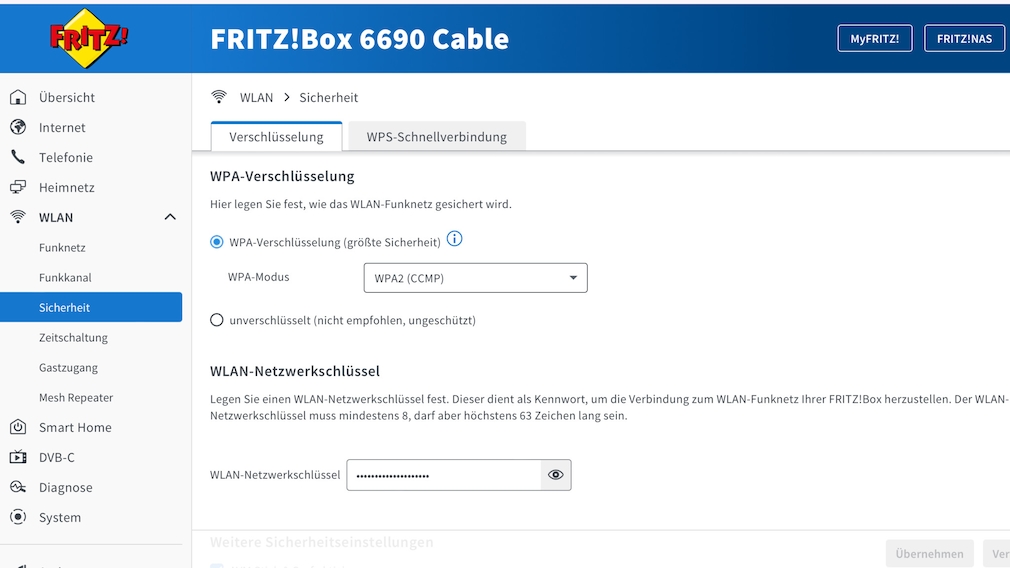 FritzBox: WLAN-Passwort