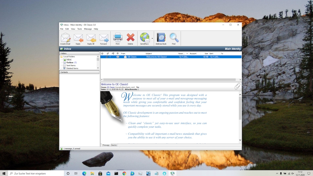 Outlook Express für Windows 10 (Vista, 7, 8/8.1): Nachrüsten mit Gratis-Tool OE Classic bringt Outlook Express zurück – in einer aufpolierten Fassung. 
