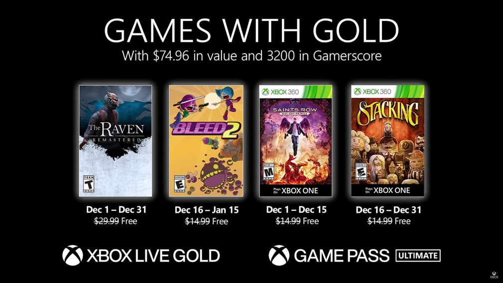 Games with Gold im Dezember 2020