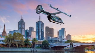 Uber-Flugtaxi über Melbourne, Australien
