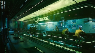 futuristische Szenerie aus Cyberpunk 2077