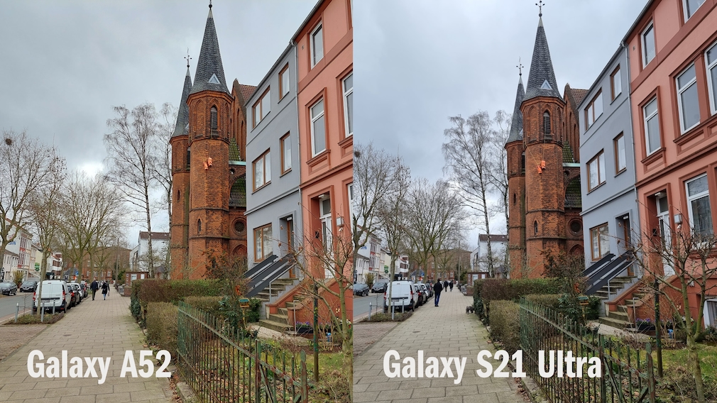 Kamera-Vergleich: Galaxy A52 vs. S21 Ultra