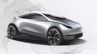 Konzeptzeichnung Tesla Hatchback