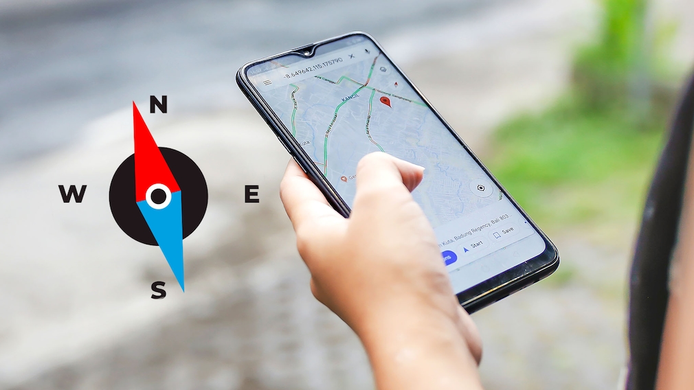 Google Maps und ein Kompass