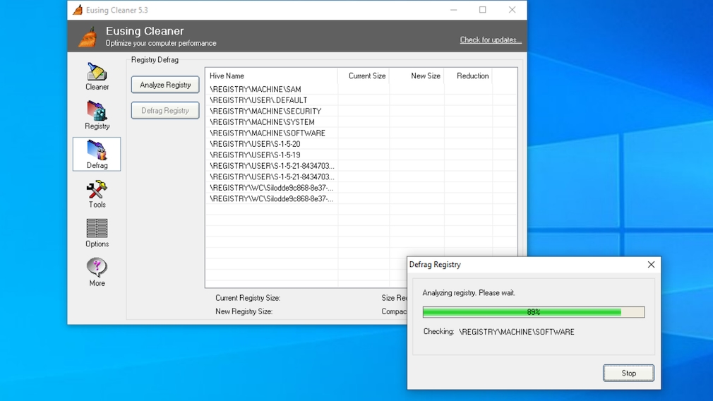 Registry verkleinern: Die besten Tools zur Optimierung gratis für Windows 10 Der Eusing Cleaner vereint die Funktionen von  und . 