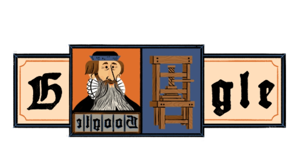 Google Doodle für Johannes Gutenberg