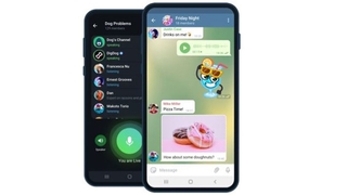 Smartphones mit Telegram-Screen