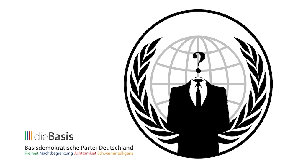 dieBasis: Anonymous erbeutet Daten von Corona-Verhamlosern © Basisdemokratische Partei Deutschland, Anonymous