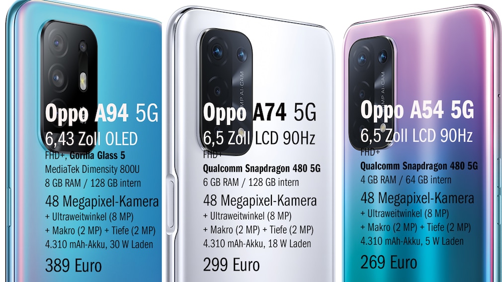 Oppo A94 5g A74 5g A54 5g Gunstige 5g Smartphones Computer Bild