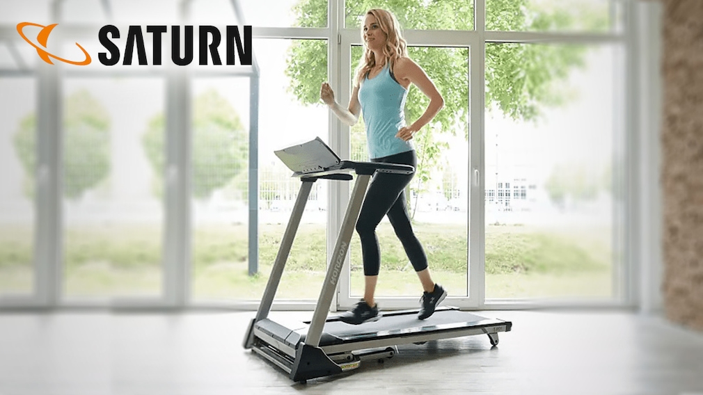 Testartikel eCommerce auf Aufmacherfoto Saturn-Angebot: Aktuell ist das Laufband Horizon Fitness T-R01 günstiger im Online-Sortiment.