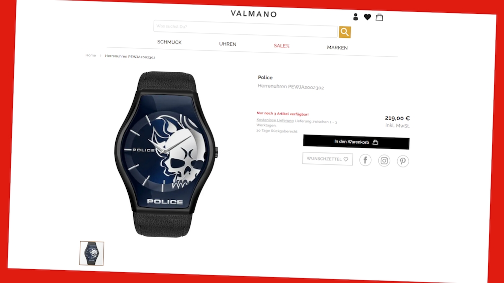 Uhren bei Valmano online zu reduzierten Preisen