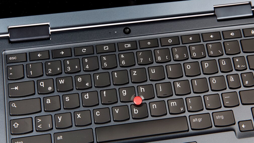 Close-up of the keyboard of the Lenovo Thinkpad C13 Yoga. Close-up of the keyboard of the Lenovo Thinkpad C13 Yoga.