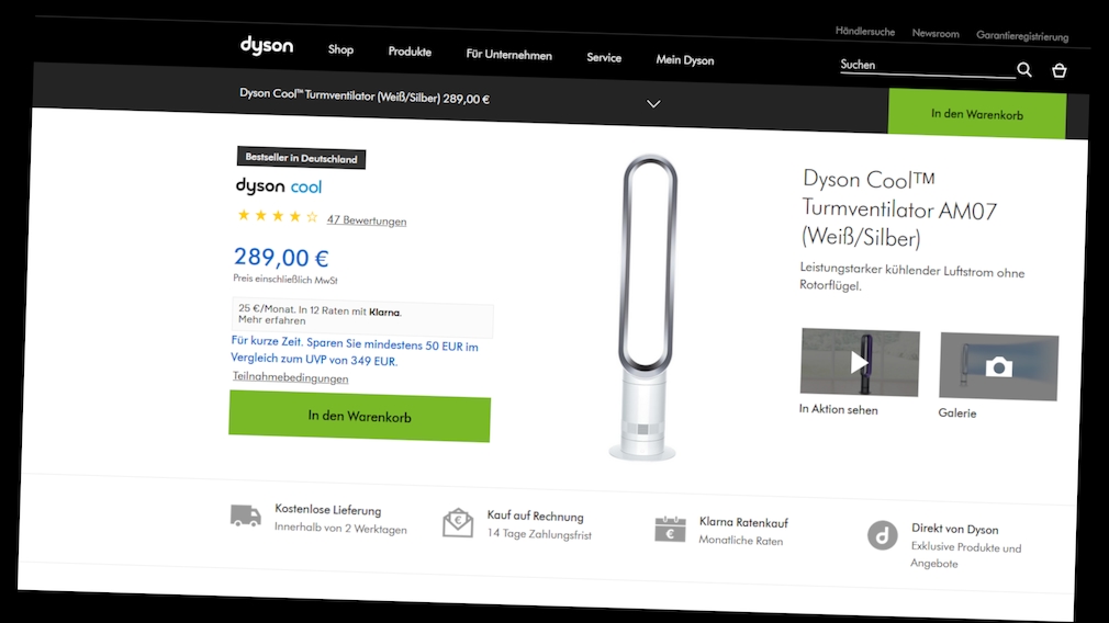 Dyson Cool Turmventilator jetzt günstiger im Online-Shop