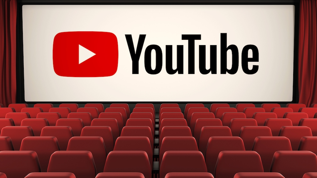 Kino-Sitze vor YouTube-Logo