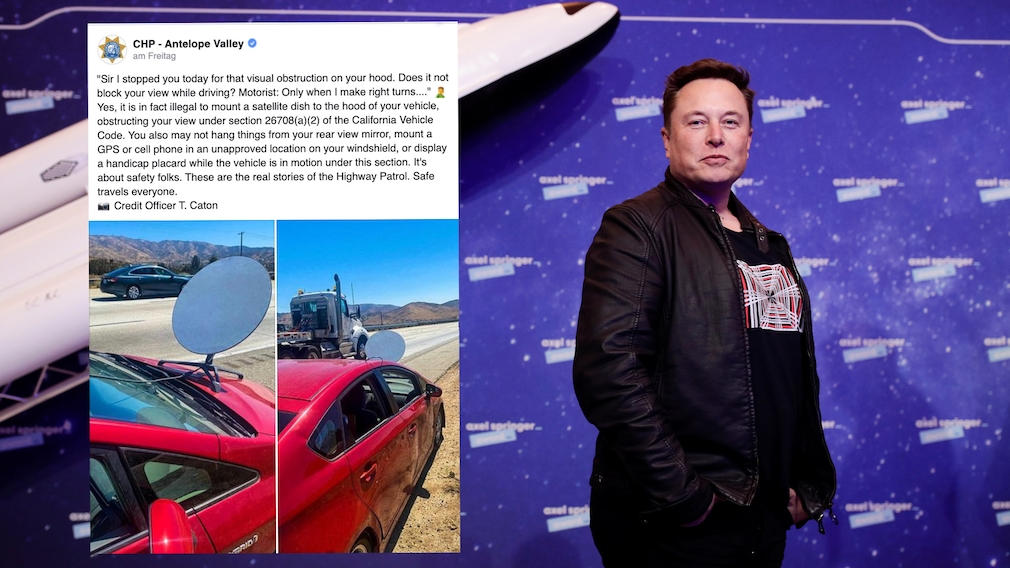 Facebook-Post der Highway Patrol, Elon Musk