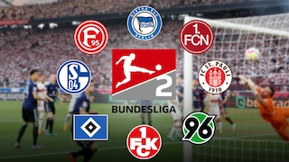 Montage diverser Logos von Teams aus der 2. Bundesliga