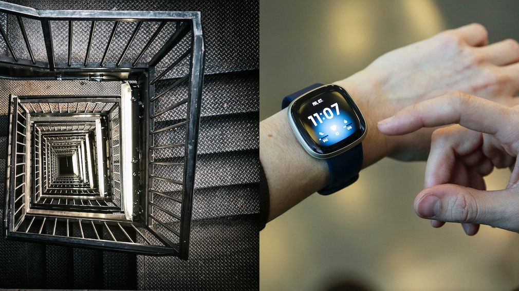 Treppenhaus und Fitbit-Versa-3-Bild