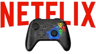 Netflix-Logo mit Game-Controller