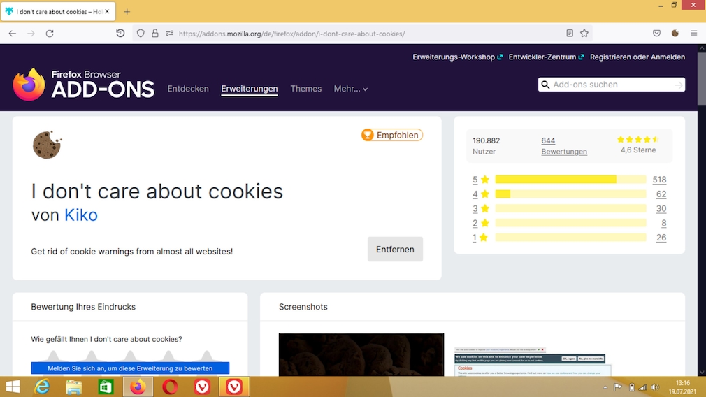 Cookie dialog blocker on the PC: automatically acknowledge cookie dialog boxes The browser extension "I don't care about cookies" makes your online excursions more relaxed. 