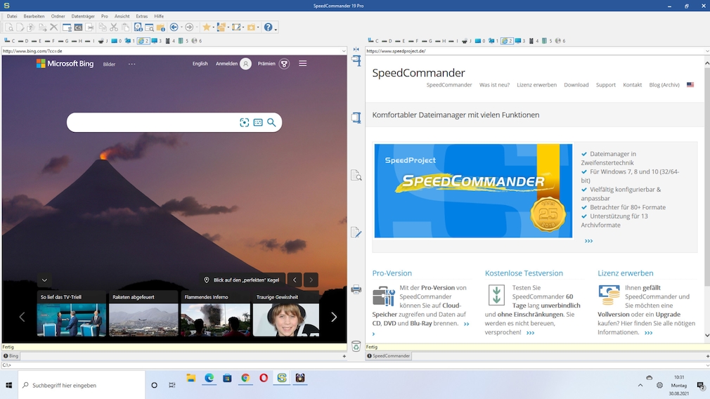 Windows 11: Internet Explorer starten – so nutzen Sie den fehlenden Browser Der SpeedCommander erweckt den in Windows 11 schlummernden IE zum Leben. Wundern Sie sich nicht über die Taskleiste im Screenshot: Zum Einsatz kommt Windows 11, dem wir das Design des Vorgängers gegeben haben. 