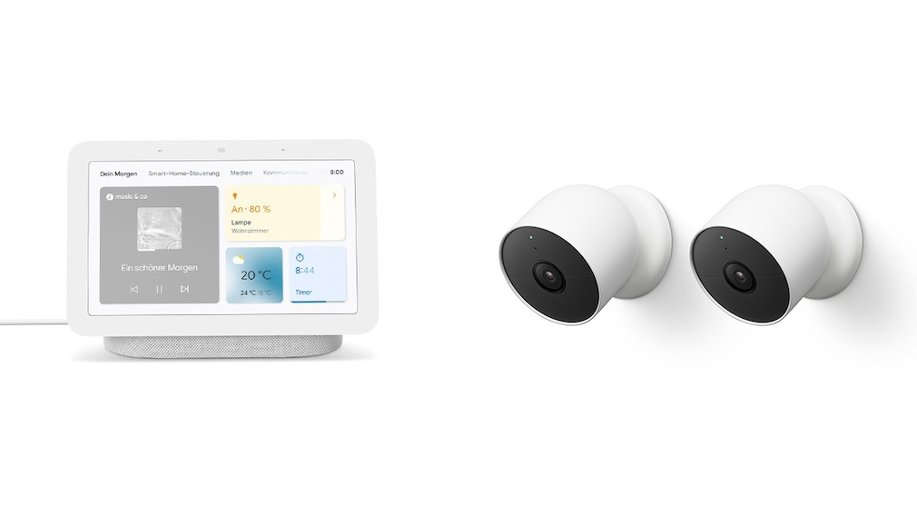 ﻿Zwei Google Nest Cams mit Nest Hub bei tink
