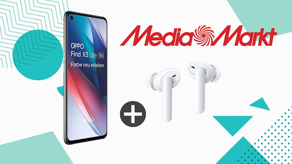Oppo-Bundle bei Media Markt: Find X3 Lite 5G plus In-Ears Enco W51 für unter 370 Euro