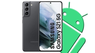 Samsung Galaxy S21 mit Android-Logo