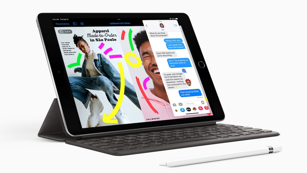 iPad vor grauem Hintergrund