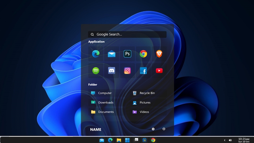 With Rainmeter: Retrofit Windows 11 start menu for Windows 10 and Windows 8.1