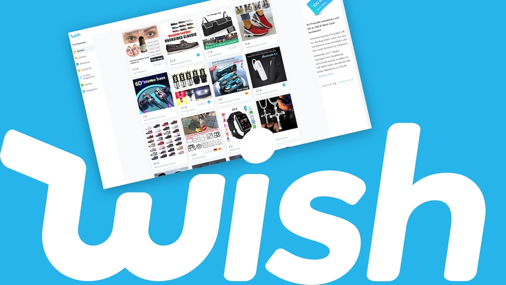 eine Produktseite bei Wish