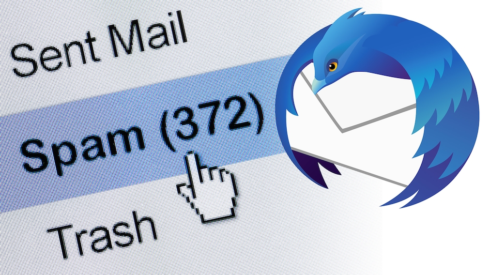 Der Spam Ordner eines Postfachs und das Thunderbird Logo