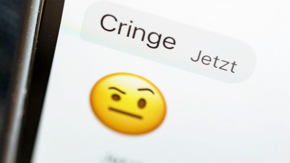 Cringe-Ausdruck im Chat mit Emoji