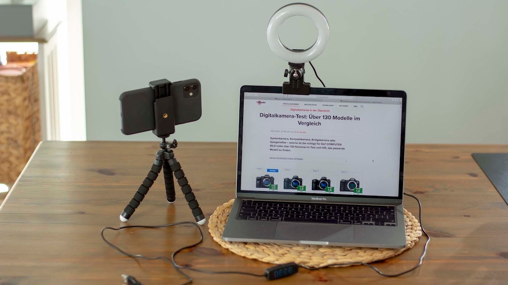 Selfie-Licht Make-Up mit5 Farbe und 10 Helligkeit,für Video-Streaming Live Videoanruf Ringlicht Laptop Desktop 5“ Videokonferenz Licht mit Clip&Stativ Tiktok Beleuchtung für Monitor-Clip-On 