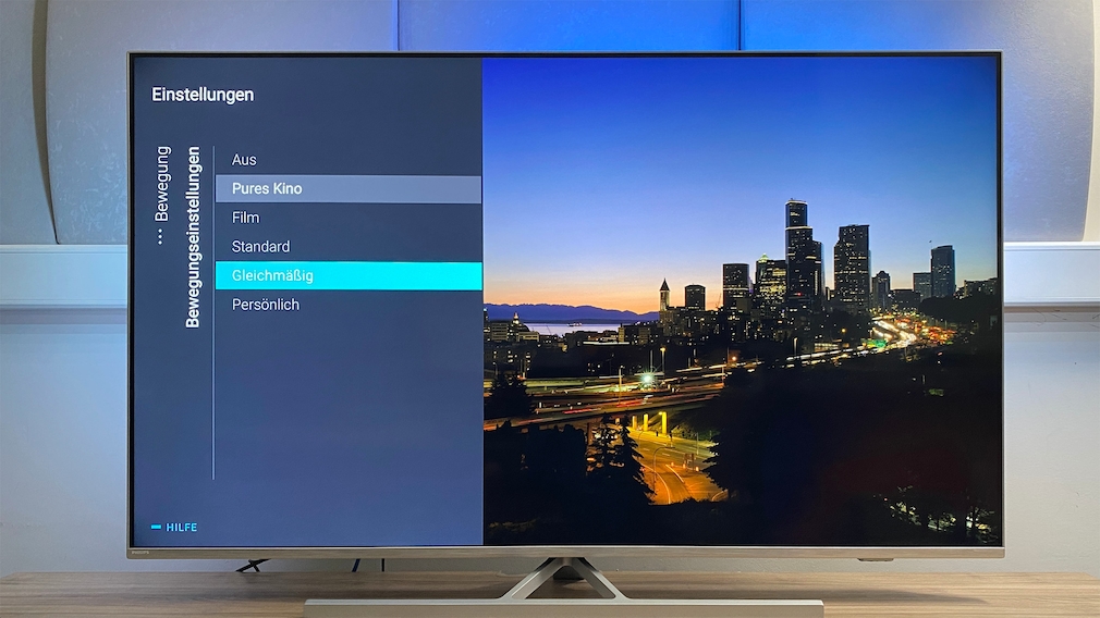 Motion settings on the Philips TV