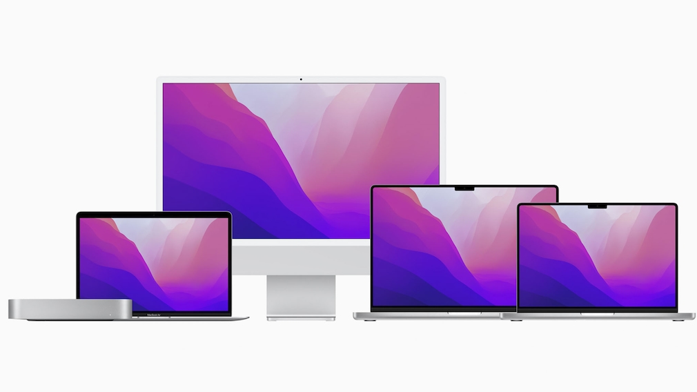 Macs von Apple vor grauem Hintergrund.