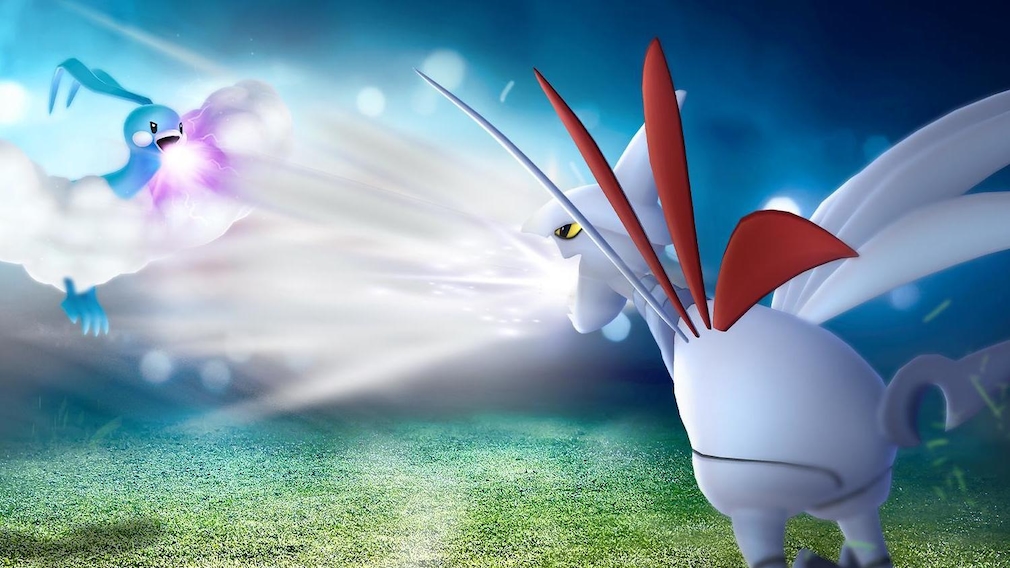 Zwei Pokémon kämpfen gegeneinander.