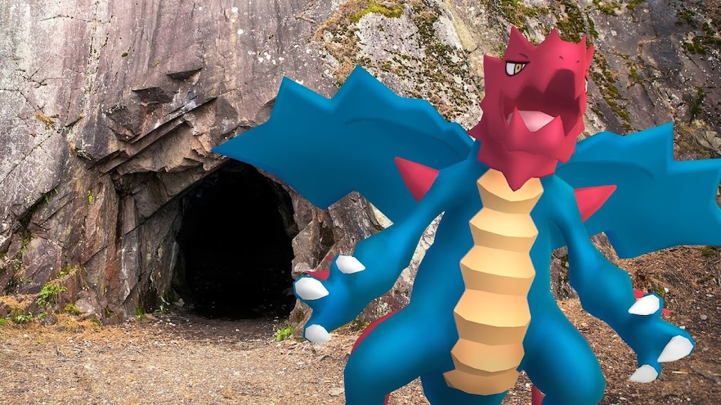 Der Drache Shardrago vor einer Höhle.