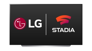 LG-Fernseher mit LG- und Stadia-Logo