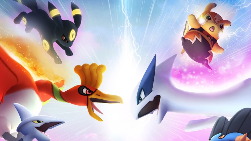 Mehrere Pokémon treffen im Kampf aufeinander.