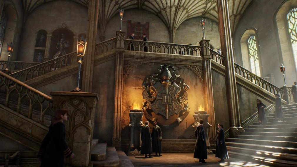 The halls of Hogwarts, an old castle.