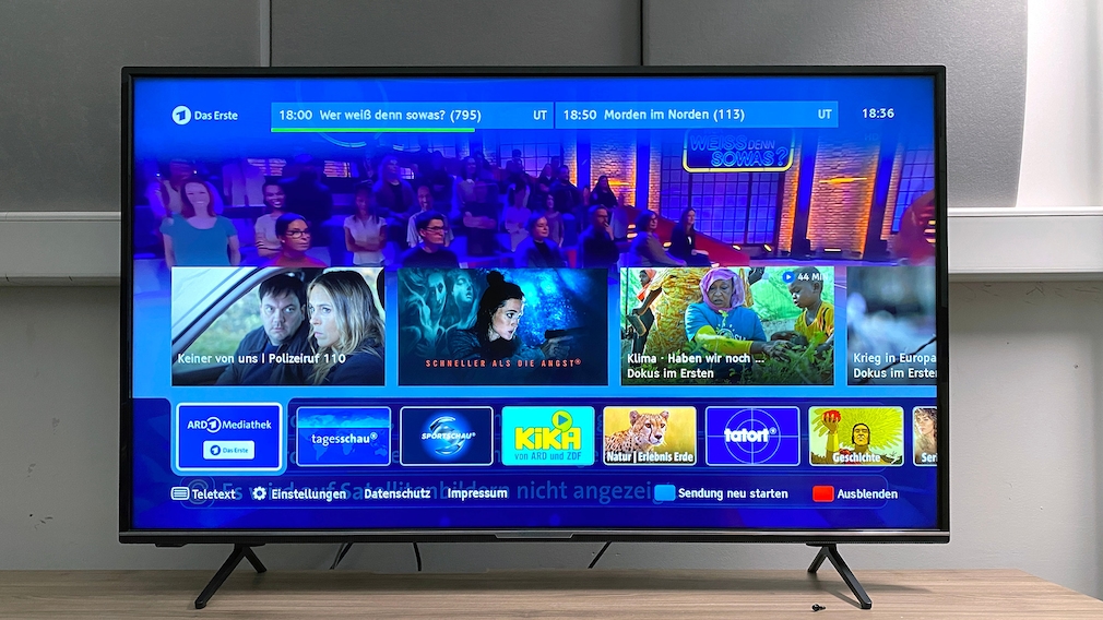 The Medion X15092 offers access to media libraries, teletext and other extras from the TV stations via HbbTV.