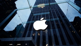 Apple-Symbol an Glaswand 