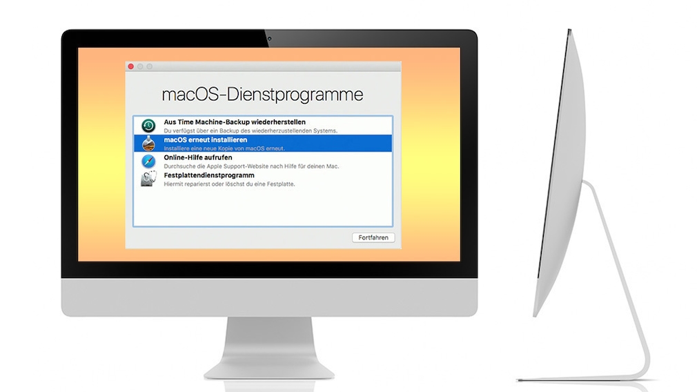 iMac mit macOS-Dienstprogramme