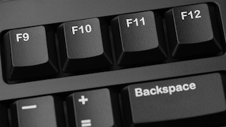 Ein Tastaturbereich mit F9 bis F12